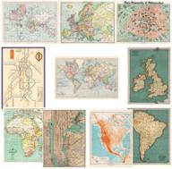 vintage world map poster and wrapping paper set - 10 monolike sheets logo