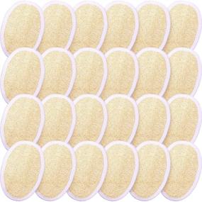 img 4 attached to 🚿 24-Piece Exfoliating Loofah Pad Body Scrubber Set | Bath & Shower Loofah Sponge Pad | Natural Exfoliating Scrubber Brush | Gentle on Skin | Suitable for Men, Women, Shower, Bath, and Spa Experience.