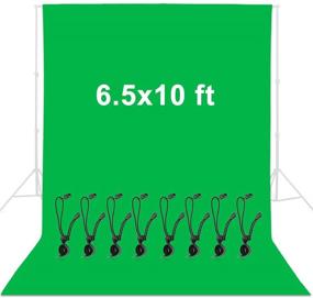 img 4 attached to 📸 YICOE 6.5 x 10 ft Wrinkle-Resistant Green Screen Backdrop Bundle with 8 Backdrop Clips - Polyester Fabric Collapsible Chromakey Photo Video Studio Background for Photography