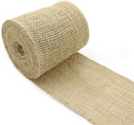 cleverdelights 4-inch natural jute burlap ribbon with wired edge - 10 yards - craft decor fabric for burlap crafts logo