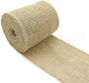 img 1 attached to CleverDelights 4-inch Natural Jute Burlap Ribbon with Wired Edge - 10 Yards - Craft Decor Fabric for Burlap Crafts