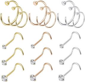 img 4 attached to 💎 Jstyle 18Pcs Stainless Piercing Jewelry Set: Stunning Body Jewelry for Women