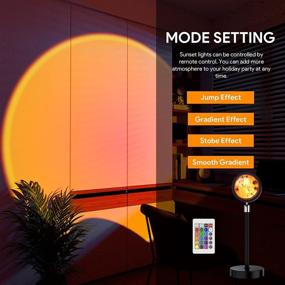 img 1 attached to Remote Controlled Sunset Lamp Projection LED Lights, 16 Color Night Light with 360° Rainbow 🌅 Rotation, 4 Modes for Photography, Selfie, Party, Home Decor, Living Room, Bedroom - Perfect Gifts for Women.