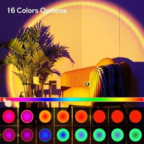 img 3 attached to Remote Controlled Sunset Lamp Projection LED Lights, 16 Color Night Light with 360° Rainbow 🌅 Rotation, 4 Modes for Photography, Selfie, Party, Home Decor, Living Room, Bedroom - Perfect Gifts for Women.