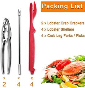 img 3 attached to 🦀 Premium 10PCS Stainless Steel Crab Nut Crackers and Seafood Tools Set - Including 2 Lobster Crab Crackers, 4 Lobster Sheller Knives, 4 Crab Leg Forks/Picks