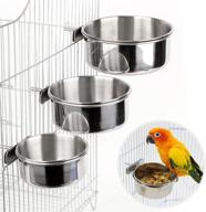 🐦 stainless steel/clear cube bird feeder: automatic seed container for parakeets, parrots & more! logo
