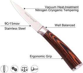 img 1 attached to Premium Damascus Paring Knife - 3.15 inch | Handmade 67-Layer 9Cr15mov Stainless Steel | Ideal for Family Use