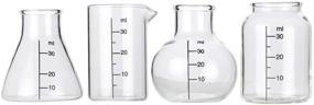 img 2 attached to 🧪 Lily's Home Mini Science Beaker and Flask Shot Glasses, Ideal Gift for Chemistry and Bio Graduates, Medical Professionals, Crystal Clear, 2 to 2 1/8" Height, Set of 4 Assorted Colors