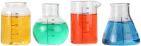 img 4 attached to 🧪 Lily's Home Mini Science Beaker and Flask Shot Glasses, Ideal Gift for Chemistry and Bio Graduates, Medical Professionals, Crystal Clear, 2 to 2 1/8" Height, Set of 4 Assorted Colors