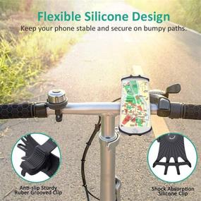img 2 attached to 🚲 HUOTO 360-Degree Rotation Silicone Bike Phone Mount for 4.0"- 6.5" iPhone 11/11 Pro Max/XR/XS Max/8/7/6/6s Plus, Galaxy S20/S9 - Black