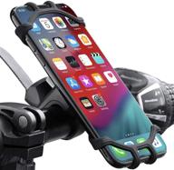 🚲 huoto 360-degree rotation silicone bike phone mount for 4.0"- 6.5" iphone 11/11 pro max/xr/xs max/8/7/6/6s plus, galaxy s20/s9 - black logo