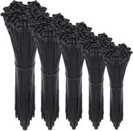 500-pack zip ties: self-locking cable ties for home, office, garage, and workshop - 4+6+8+10+12-inch width - 0.16inch logo