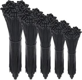 img 4 attached to 500-Pack Zip Ties: Self-Locking Cable Ties for Home, Office, Garage, and Workshop - 4+6+8+10+12-Inch Width - 0.16inch