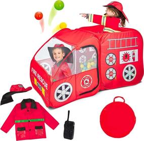 img 4 attached to 🔥 Adorable Firefighter Playhouse for Toddlers: Perfect Outdoor Costume Fun!