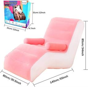 img 3 attached to 🪑 Inflatable Chaise Lounges: Foldable Lazy Floor Chair Sofa with Armrests, Pink [Includes Manual Pump]