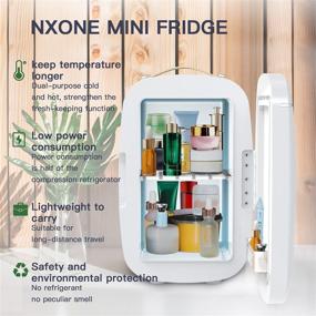 img 3 attached to 🌟 NXONE Mini Fridge: 6L Cooler Warmer, Portable Refrigerator for Makeup, Skincare & Cosmetics, AC/DC Power, Great for Bedroom, Office, Car, Dorm