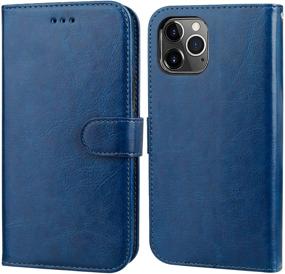 img 2 attached to 📱 Bocasal iPhone 11 Pro Max Wallet Case | Card Holder, PU Leather, Magnetic Detachable Kickstand, Shockproof, Wrist Strap | Removable Flip Cover for iPhone 11 Pro Max 6.5 inch (Blue)