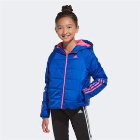 img 2 attached to Adidas Girls Hooded Puffer Jacket Girls' Clothing in Active