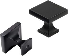img 4 attached to Goldenwarm LS6785BK Square Black Cabinet Knobs - 10 Pack Flat Black Drawer Knobs for Dresser Drawers and Doors - 1.1 inch Width Black Cabinet Hardware by Goldenwarm