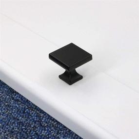 img 2 attached to Goldenwarm LS6785BK Square Black Cabinet Knobs - 10 Pack Flat Black Drawer Knobs for Dresser Drawers and Doors - 1.1 inch Width Black Cabinet Hardware by Goldenwarm