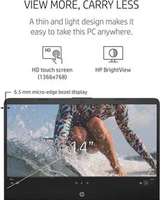 img 1 attached to 💻 HP 14 Laptop - AMD 3020e, 4 GB RAM, 64 GB eMMC - 14-inch HD Touchscreen - Windows 10 Home in S Mode - Long Battery Life - Microsoft 365 - 2020 Model