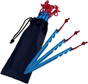 img 1 attached to Lvgowyd 12 Pcs 7001 Aluminum Tent Stakes - Ultralight Adjustable Tri-Beam Tent Pegs with Reflective Rope - Ideal for Camping, Rain Tarps, Hiking, and Backpacking