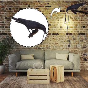 img 1 attached to Enhance Your Décor with Raven Table Lamps: Adjustable Brightness Edison Bulb, Vintage Resin Bird Design in Black for Bedside Table/Office and Living Room/Farmhouse Art Decor/Dorm - Perfect for Harry Potter Fans! (Plug Included)