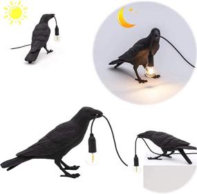 img 2 attached to Enhance Your Décor with Raven Table Lamps: Adjustable Brightness Edison Bulb, Vintage Resin Bird Design in Black for Bedside Table/Office and Living Room/Farmhouse Art Decor/Dorm - Perfect for Harry Potter Fans! (Plug Included)