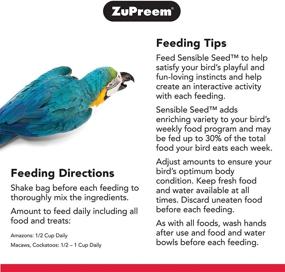 img 3 attached to 🐦 ZuPreem Sensible Seed Bird Food: Premium Blend for Large Birds - Amazons, Macaws, Cockatoos