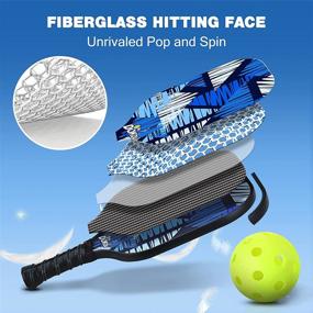 img 2 attached to 🏓 DOKOU Pickleball Paddles: Fiberglass Face & Polypropylene Honeycomb Core, Set of 2 with Bag & 4 Balls