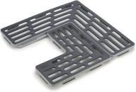 💧 joseph joseph adjustable sink protector mat with two grid sections - fits multiple drain positions, non-slip, gray logo