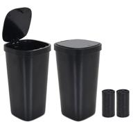 czwl&amp;hg 2 packs car trash can, car trash cup with 2 rolls car trash bags for car office home, easy press to open design logo