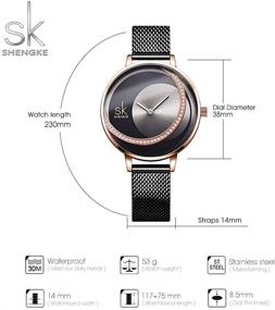 img 3 attached to ⌚ Женские наручные часы SHENGKE с ультратонким корпусом из нержавеющей стали и элегантным металлическим ремешком, идеальные для девушек в стиле Dress - Relogio Feminino