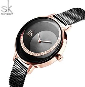 img 2 attached to ⌚ Женские наручные часы SHENGKE с ультратонким корпусом из нержавеющей стали и элегантным металлическим ремешком, идеальные для девушек в стиле Dress - Relogio Feminino