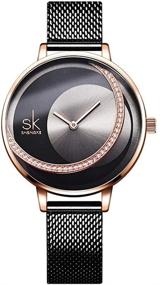 img 4 attached to ⌚ Женские наручные часы SHENGKE с ультратонким корпусом из нержавеющей стали и элегантным металлическим ремешком, идеальные для девушек в стиле Dress - Relogio Feminino