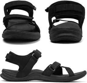 img 2 attached to Women's Comfortable Hiking Sandals: Adjustable Hook and Loop Straps, Durable and Flexible Sport Walking Sandals for Trekking, Wading, and Athletic Activities