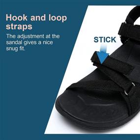 img 1 attached to Women's Comfortable Hiking Sandals: Adjustable Hook and Loop Straps, Durable and Flexible Sport Walking Sandals for Trekking, Wading, and Athletic Activities