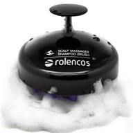 experience ultimate relaxation with rolencos scalp massager shampoo brush - black with silver logo logo