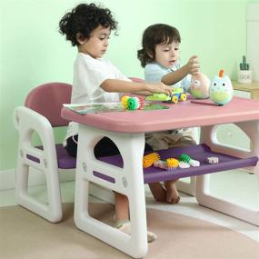 img 2 attached to 🪑 TinyGeeks Table Chairs Set: Enhance Creative Activities for Kids' Home Store