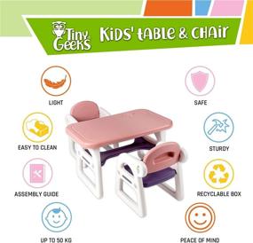 img 3 attached to 🪑 TinyGeeks Table Chairs Set: Enhance Creative Activities for Kids' Home Store