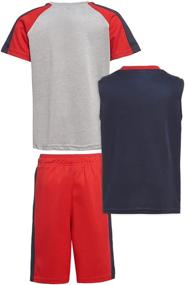 img 3 attached to 🏎️ Disney Boys Cars Lightning McQueen Gray Heather 3-Piece Set – T-Shirt, Tank Top & Shorts