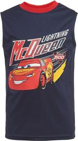 img 1 attached to 🏎️ Disney Boys Cars Lightning McQueen Gray Heather 3-Piece Set – T-Shirt, Tank Top & Shorts