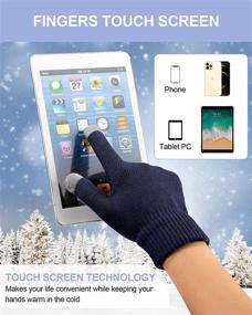 img 1 attached to Части зимние вязаные детские перчатки с сенсорным экраном