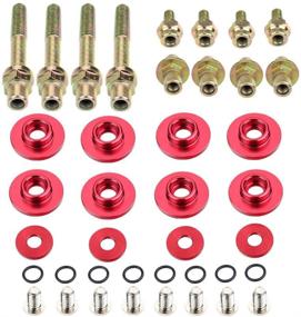 img 1 attached to 🔩 Red Dewhel B-SERIES B16 B17 B18 VTEC LOW-PROFILE SLIM VALVE COVER HARDWARE WASHER BOLT