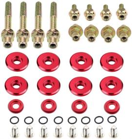 img 2 attached to 🔩 Red Dewhel B-SERIES B16 B17 B18 VTEC LOW-PROFILE SLIM VALVE COVER HARDWARE WASHER BOLT