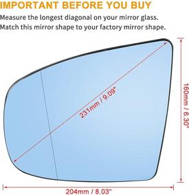 img 2 attached to X AUTOHAUX Синяя окрашенная подогреваемая стекло заднего вида с 🔵 опорной пластиной для BMW X5 2008-2013 – Улучшенное видение и безопасность