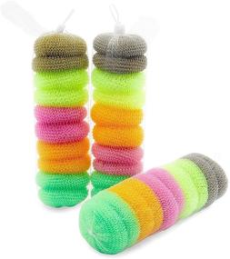 img 4 attached to Colorful Dish Scrubber Sponges, Bulk Pack of 30 (3 x 1 in)