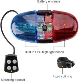 img 1 attached to 🚲 Oumers Kids Bike Police Sound Light Electronic Horn Bike LED Light - Perfect Christmas Birthday Gift New Year Present for Children (Batteries Not Included)