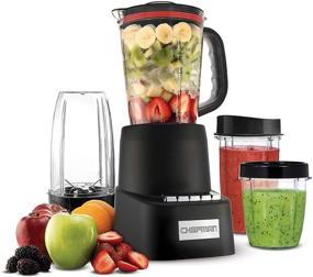 img 4 attached to 🍹 Chefman Dynamic Blending System, 12-Piece Set with Countertop + Travel Versions, 3 Programmed Speeds &amp; Pulse, Easy Ice Crushing for Shakes &amp; Smoothies, Dishwasher-Safe 32-Oz Pitcher, 12Oz &amp; 2 24Oz Tumblers, Black