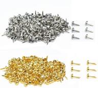 ✨ baotongle 500 pcs paper fasteners: gold and silver brass plated scrapbooking brads with storage bag for crafts making diy logo